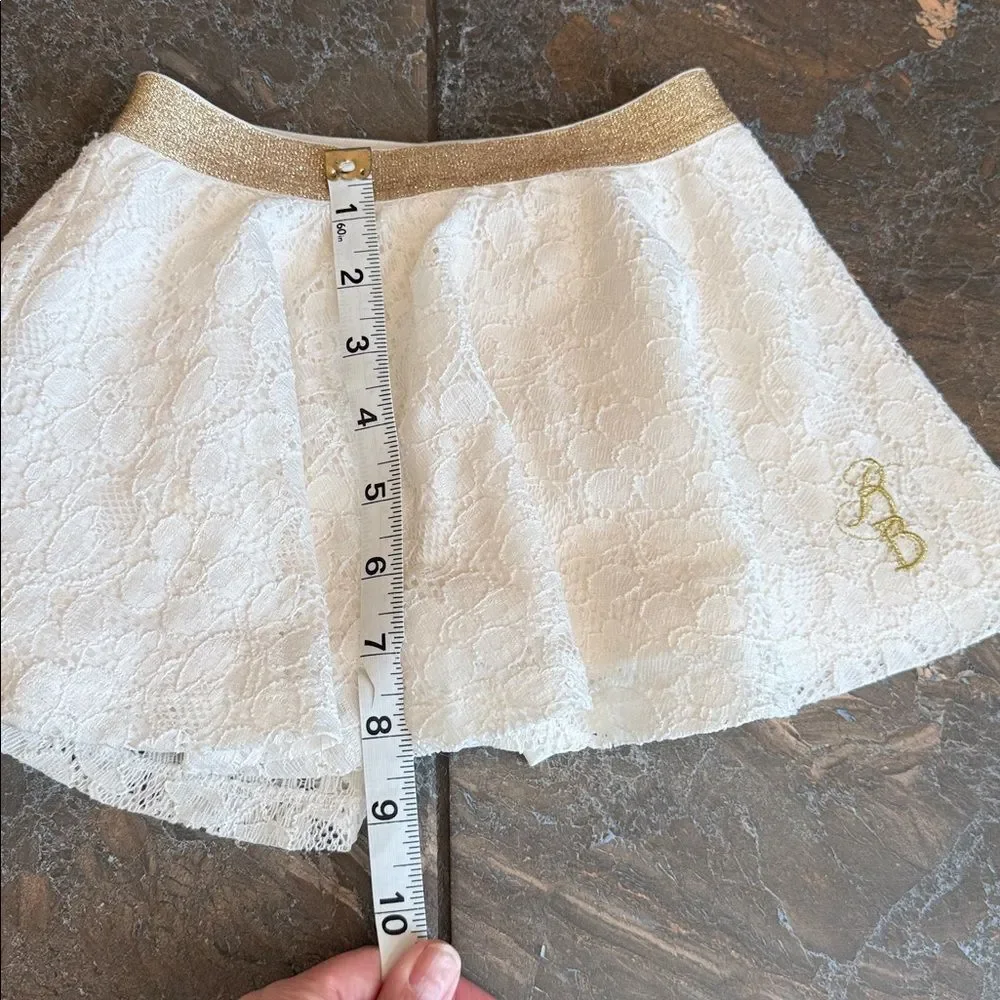 Disney White Lace Skort with Gold Elastic Waistband 4T